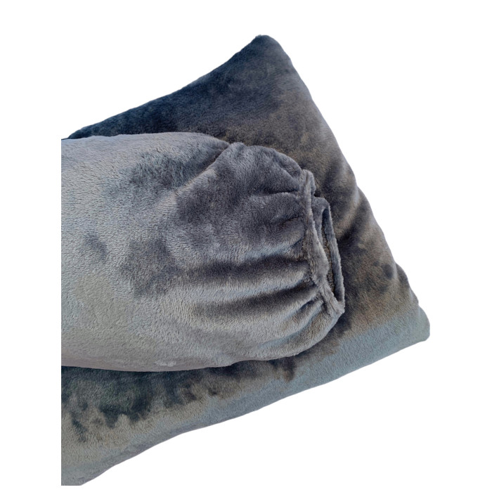 Набір плед і чохол плюшевий, багаторазовий для кушетки, колір: темно-сірий для масажу