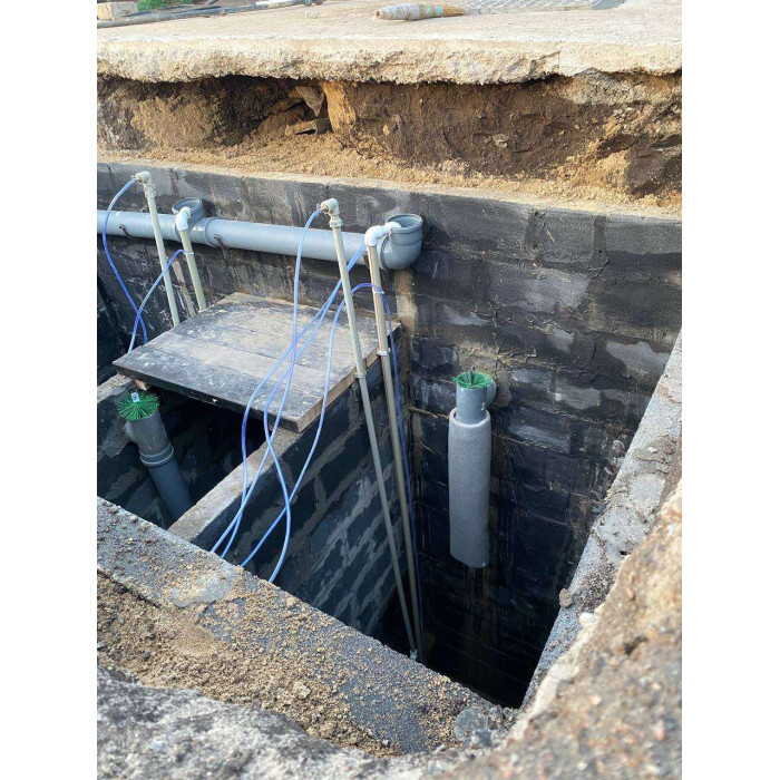 Фільтр з трійником для септика біологічної та механічного очищення фекальних стоків, каналізації