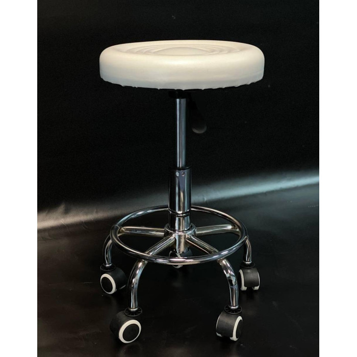 Комплект 3 в 1 Стандарт білий: Кушетка косметологічна , Стілець без спинки, Етажерка для майстра, масажу