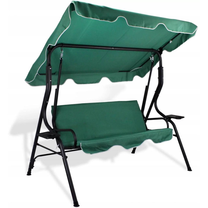 Садова гойдалка на 3 місця, 260 кг, з дахом і матрацом, антиковзна для саду та тераси