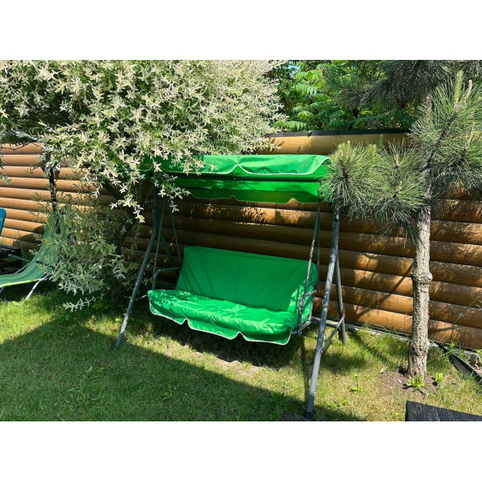 Садова гойдалка на 3 місця, 260 кг, з дахом і матрацом, антиковзна для саду та тераси