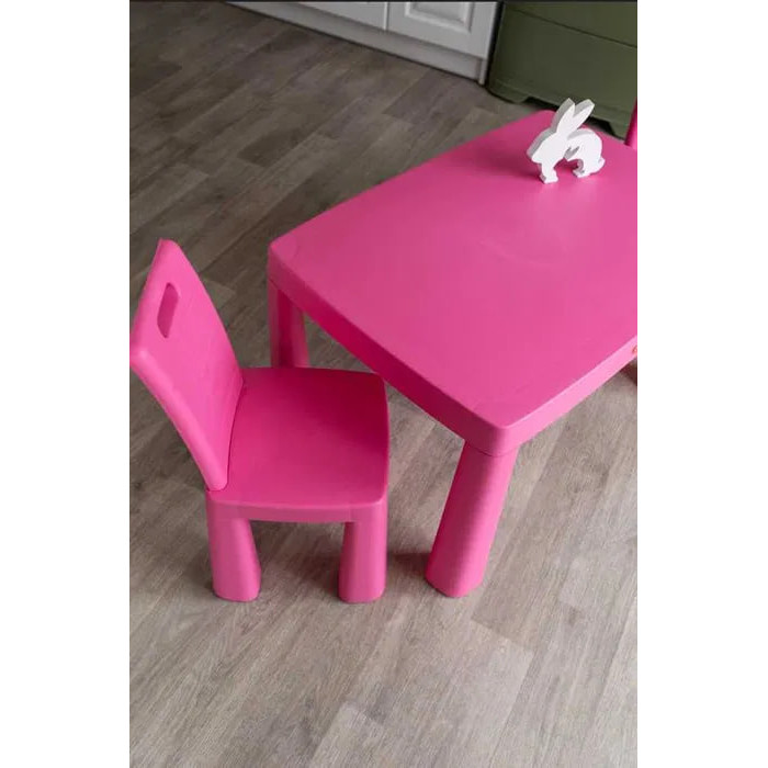 Дитячий пластиковий стіл та два стільці, комплект для навчання, малювання, ігри