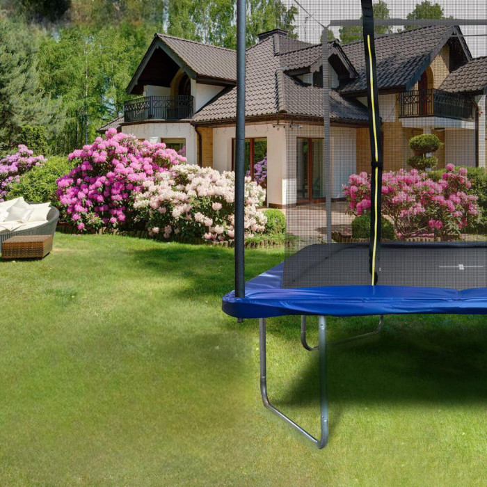 Прямокутний батут WellActive ,  із захисною сіткою, 366×244 см, спортивний батут для дорослих та дітей