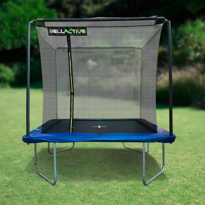 Прямокутний батут WellActive ,  із захисною сіткою, 366×244 см, спортивний батут для дорослих та дітей
