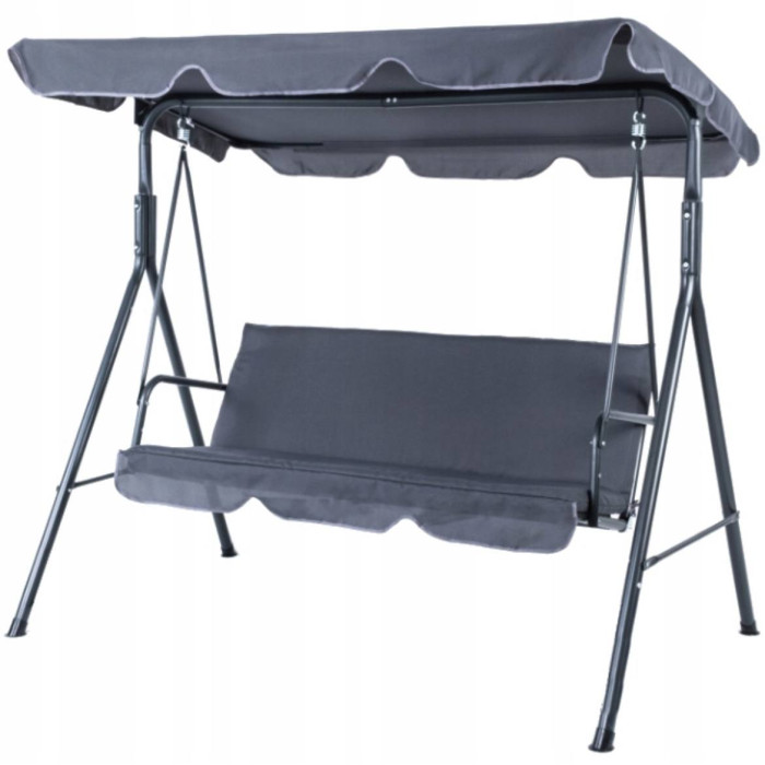 Качеля садова 3-місна з матрацом гойдалка для саду/дачі, до 260 кг