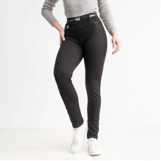 Штани жіночі підліткові стрейчові з поясом офісні, лосини в діловому стилі, чорний колір, 118-146 р.