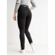 Штани жіночі підліткові стрейчові з поясом офісні, лосини в діловому стилі, чорний колір, 118-146 р.