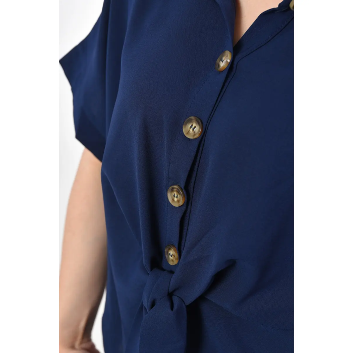 Жіноча блузка на ґудзиках та зав'язці, вільного крою футболка, великих розмірів, різні кольори, S-XL