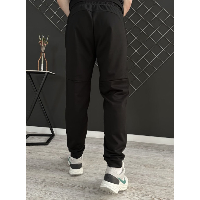 Чоловічий літній спортивний костюм повсякденний, комплект футболка + штани, білий - чорний колір, 48-56 р.