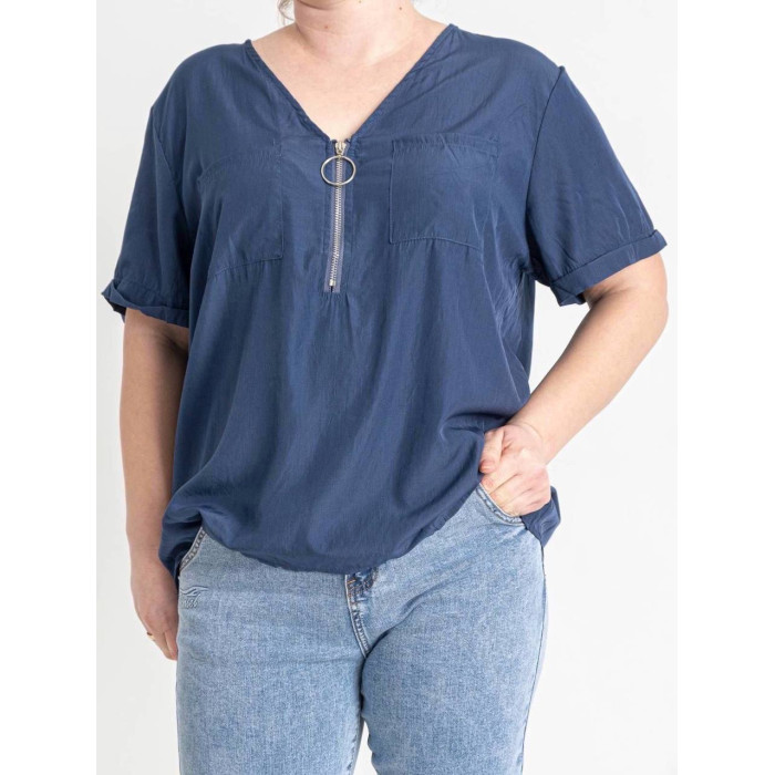 Жіноча блузка з замком, стильна вільного крою футболка, великих розмірів, різні кольори, ХL-3XL