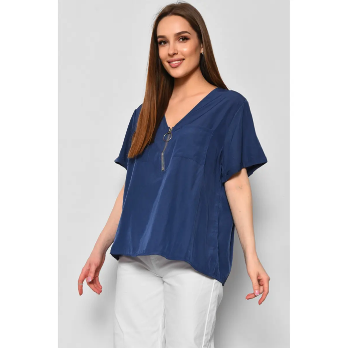 Жіноча блузка з замком, стильна вільного крою футболка, великих розмірів, різні кольори, ХL-3XL