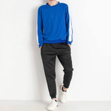 Чоловічий спортивний костюм з лампасами, у синьо-чорному кольорі, стильний комплект штани+кофта, М-3XL