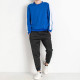 Чоловічий спортивний костюм з лампасами, у синьо-чорному кольорі, стильний комплект штани+кофта, М-3XL