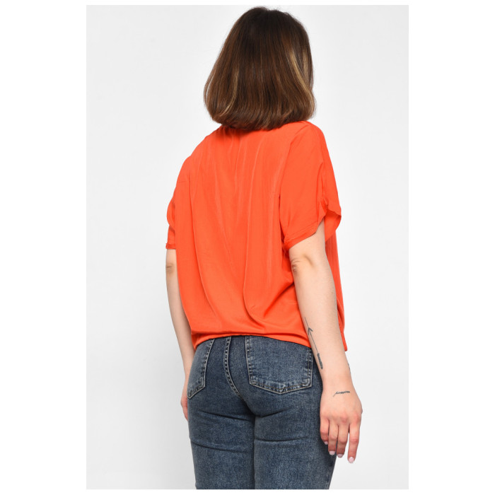 Жіноча блузка на ґудзиках та зав'язці, вільного крою футболка, великих розмірів, червоний, XXL