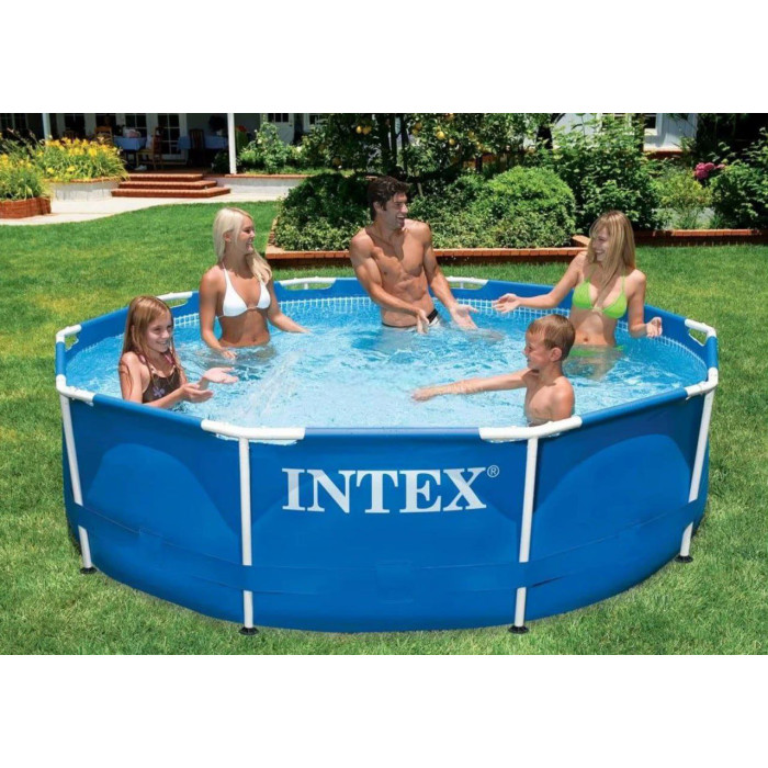 Каркасний басейн Intex 305×76 см, 4485 л, круглий, синій для всієї сім'ї