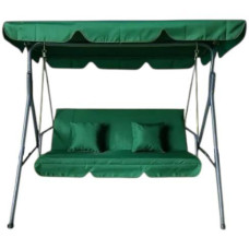 Садова гойдалка + 2 подушки у подарунок, 3-місна посилена з матрацом і навісом, для саду/дачі/терасі/відпочинку