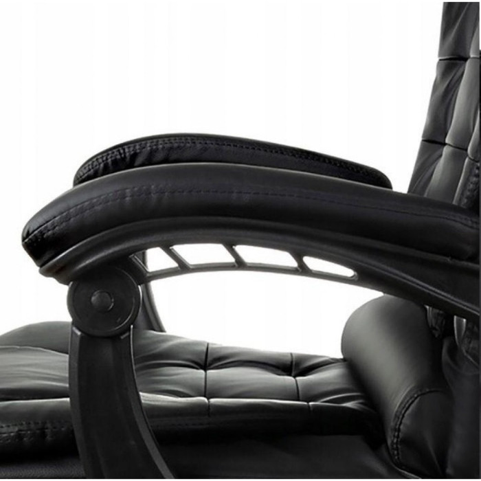 Офісне крісло Boss 23286 VIP з підніжкою, комп'ютерне крісло для дому та офісу, ергономічне, чорне, з підлокітниками і регулюванням висоти