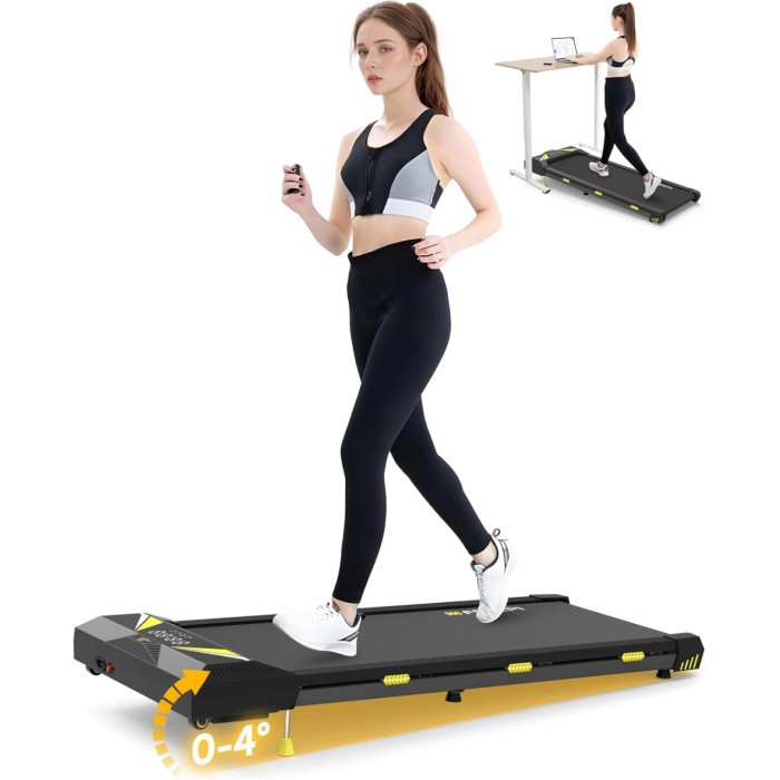 Бігова доріжка Freepi F1, 550 W, 0.75 HP, 6 км/год, безшумна з нахилом і пультом, до 130 кг, компактна для дому