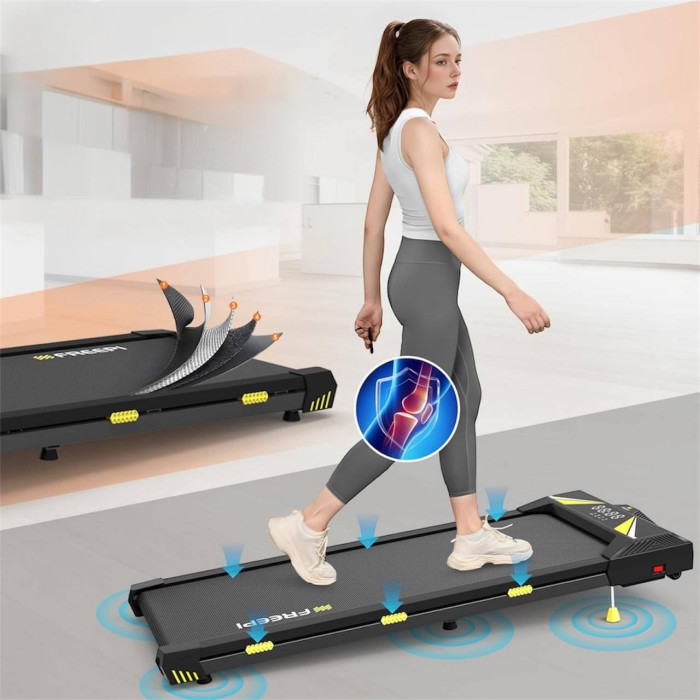 Бігова доріжка Freepi F1, 550 W, 0.75 HP, 6 км/год, безшумна з нахилом і пультом, до 130 кг, компактна для дому