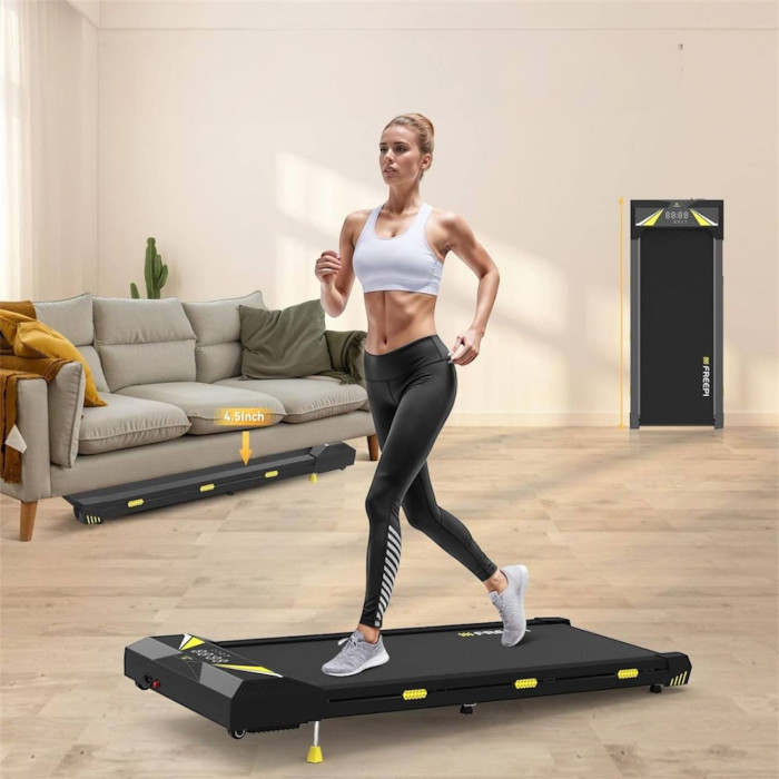 Бігова доріжка Freepi F1, 550 W, 0.75 HP, 6 км/год, безшумна з нахилом і пультом, до 130 кг, компактна для дому