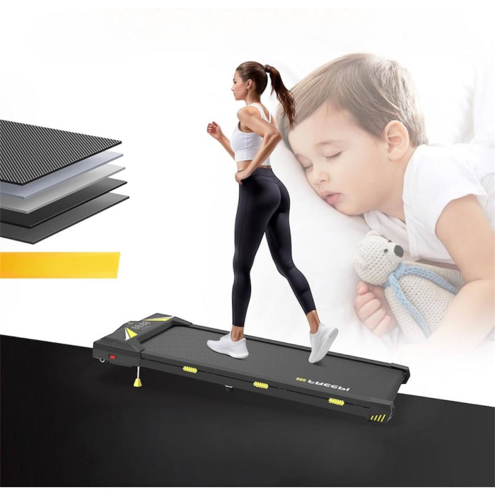 Бігова доріжка Freepi F1, 550 W, 0.75 HP, 6 км/год, безшумна з нахилом і пультом, до 130 кг, компактна для дому