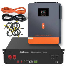 6.2 кВт+3.6 кВт|Гібридний інвертор Pow MR та акумулятор Dyness B3 + кабелі в подарунок, комплект резервного живлення