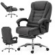 Офісне крісло BOSS Comfort з підставкою та масажем, до 130 кг, комп’ютерне, спинка 90–155°, для дому, офісу, сірий