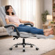 Офісне крісло BOSS Comfort з підставкою та масажем, до 130 кг, комп’ютерне, спинка 90–155°, для дому, офісу, світло-сірий