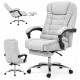 Офісне крісло BOSS Comfort з підставкою та масажем, до 130 кг, комп’ютерне, спинка 90–155°, для дому, офісу, світло-сірий