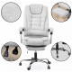 Офісне крісло BOSS Comfort з підставкою та масажем, до 130 кг, комп’ютерне, спинка 90–155°, для дому, офісу, світло-сірий
