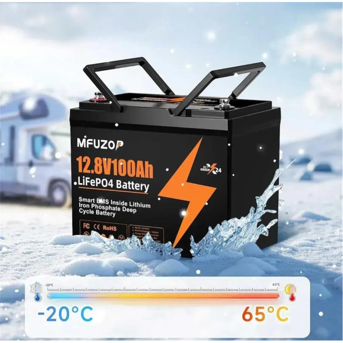 Гібридний інвертор Must 1,5 кВт + Акумулятор MFUZOP 1.28 кВт|100 А, з BMS для ДБЖ, 12В комплект резервного живлення для квартири, дому