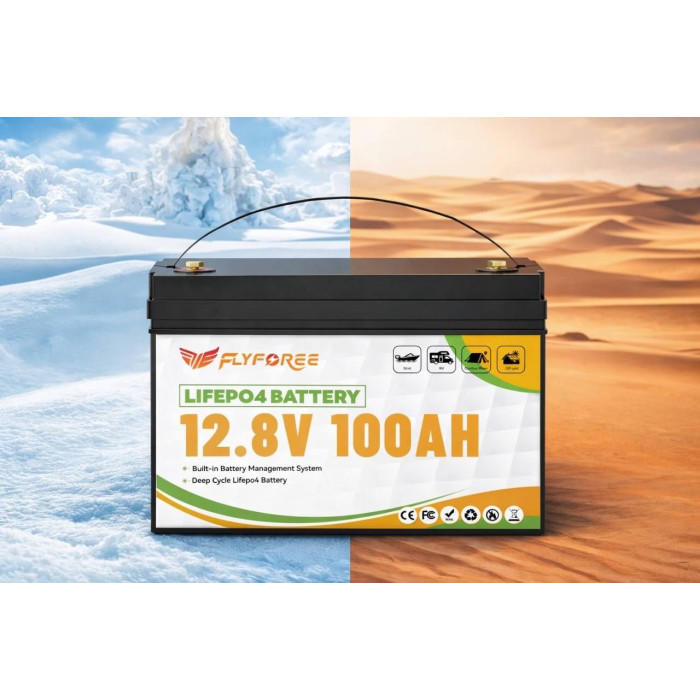 LiFePO4 100Ah 12V 1280Wh Акумулятор FLYFOREE з Bluetooth та BMS  (д.О)