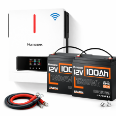 Гібридний інвертор HumsiENK 4.2 кВт + акумулятор HumsiENK 2,56 кВт·год (2 шт.), BMS, ДБЖ, MPPT, чиста синусоїда, комплект резервного живлення