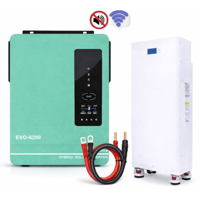 6.2 кВт Гібридний інвертор Anern, 48 В, з Wi-Fi + акумулятор Daxtromn LiFePO4 280 А 14.3 кВт, комплект ДБЖ