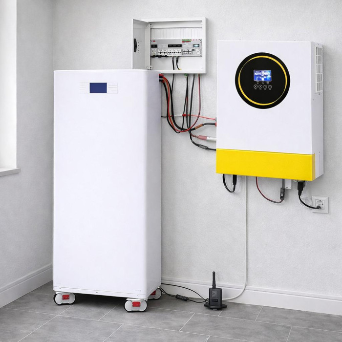 11 кВт + 14.3 кВт Комплект резервного живлення, Гібридний інвертор Anenji 48 В, з Wi-Fi + акумулятор LiFePO4 DAXTROMN Power Wall 51.2В (48В) 280A з BMS, безшумний