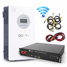 Комплект 5 кВт + 2.4 кВт, гібридний інвертор GOOTU 5000W і акумулятор Dyness B4850 LiFePO4 48В/50A, резервне живлення для дому та бізнесу