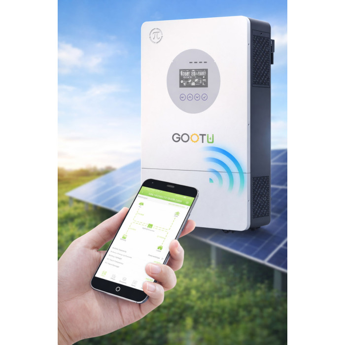 Комплект 5 кВт + 2.4 кВт, гібридний інвертор GOOTU 5000W і акумулятор Dyness B4850 LiFePO4 48В/50A, резервне живлення для дому та бізнесу