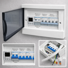 Готовий щит АВР 63A для інвертора Neomax, DigiTop, Hager з реле напруги | електрощит резервного живлення для дому, квартири
