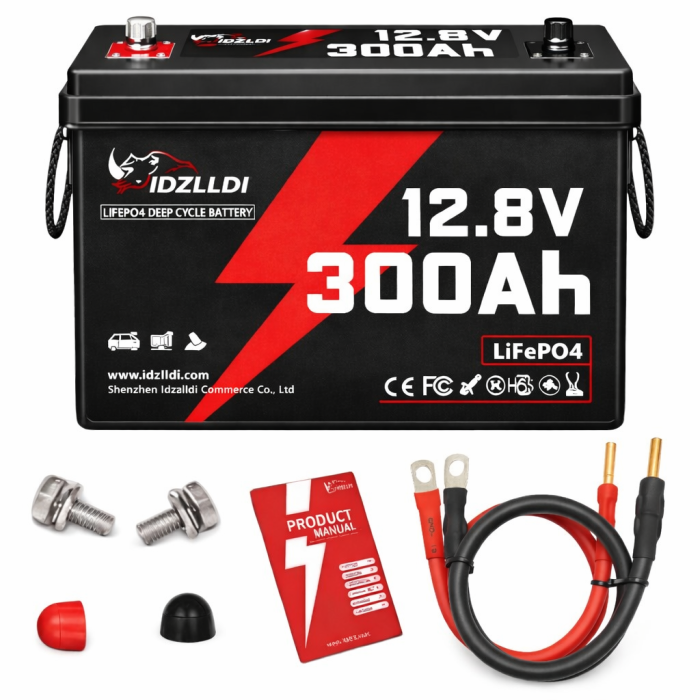 Акумулятор LiFePO4 Idzlldi 12V 300Ah (3.84 кВт·год) BMS 100A + Силові кабелі в подарунок