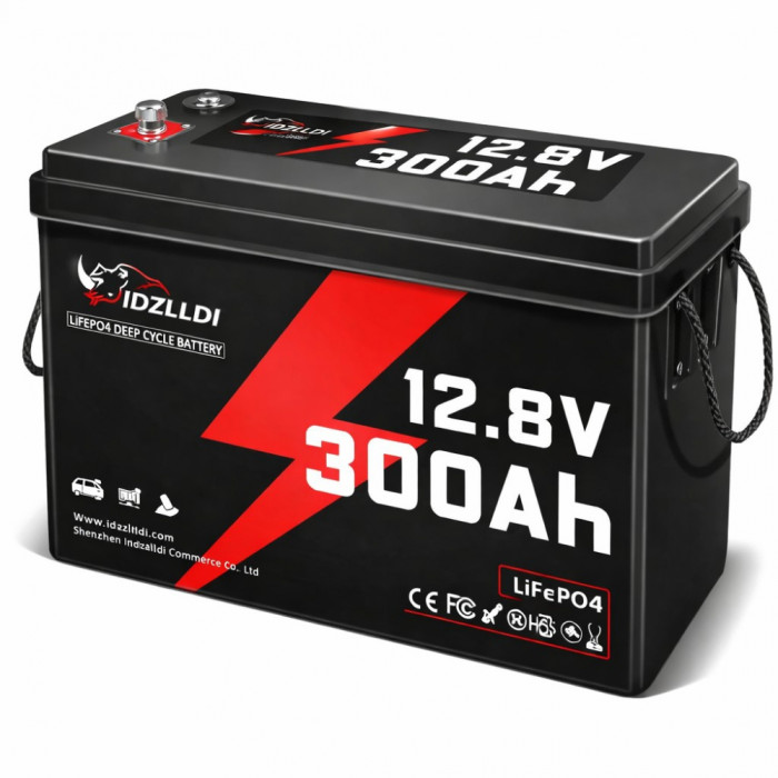 Акумулятор LiFePO4 Idzlldi 12V 300Ah (3.84 кВт·год) BMS 100A + Силові кабелі в подарунок