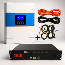 Комплект резервного живлення 6.5 кВА+ 2.4 кВт Гібридний інвертор Daxtromn і акумулятор DYNESS 50А + кабелі в подарунок, для дому