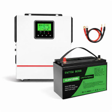 Комплект резервного живлення 1 кВт + 1.28 кВт·год, інвертор Daxtromn AOH-1KW 12В + акумулятор DATOUBOSS LiFePO4 12В 100Ah, UPS для дому, квартири, офісу, кабелі в комплекті