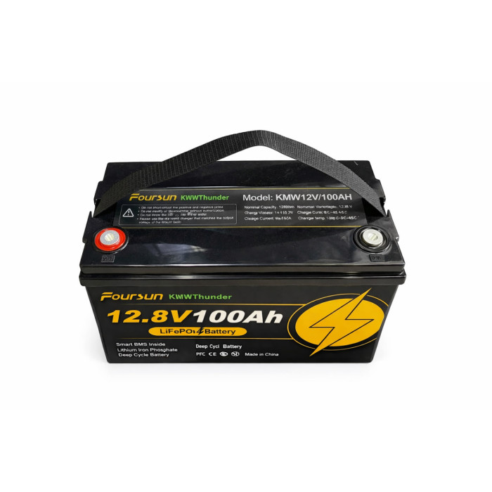 Комплект: 1 кВт + 1.28 кВт, інвертор Daxtromn 12 В + акумулятор Foursun LiFePO4 12В/100A, кабелі в подарунок, UPS резервне і автономне живлення