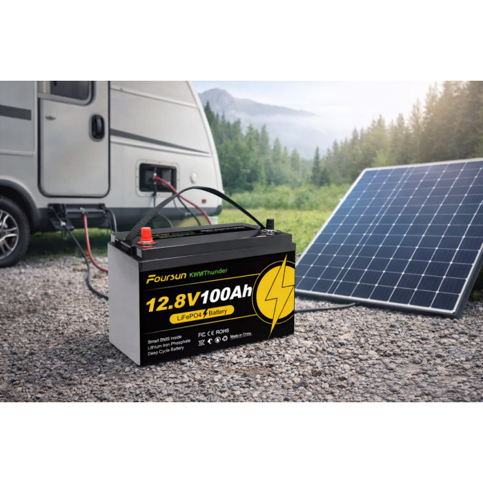 Комплект: 1 кВт + 1.28 кВт, інвертор Daxtromn 12 В + акумулятор Foursun LiFePO4 12В/100A, кабелі в подарунок, UPS резервне і автономне живлення