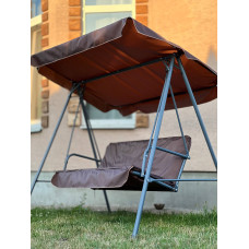 Садова гойдалка, комфортна, 3-місна посилена з матрацом і навісом, для саду/дачі/терасі/відпочинку