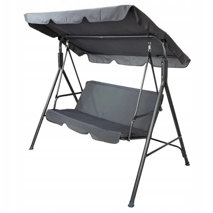 Садова гойдалка 3-місна з матрацом+подушечки декоративні 2 шт, гойдалка для саду/дачі, до 260 кг