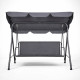 Гойдалка садова 3-місна, сіра, гойдалка для саду/дачі, до 260 кг, без матрацика, для відпочинку
