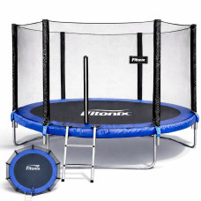 Батут посилений Fitonix 312 см до 150 кг захисна сітка + драбинка, 10 футів | вантажне, 30519 (д.О)