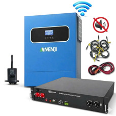  11 кВт + 2.4 кВт·год Гібридний інвертор Anenji 48 В з Wi-Fi + акумулятор LiFePO4 Dyness B4850 50Ah, для дому, квартири, бізнесу