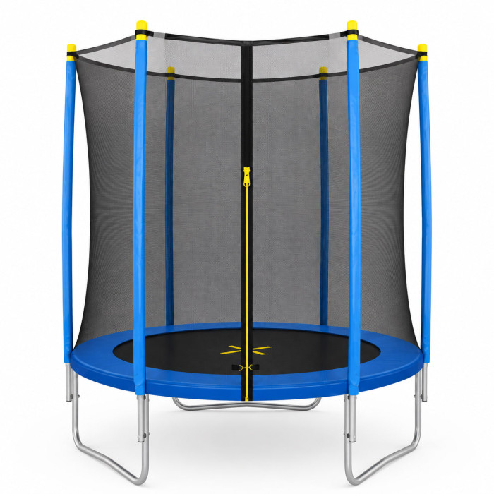 Дитячий батут WellActive 6 FT 183 см із захисною сіткою до 100 кг, вуличний батут для дому та дачі синій